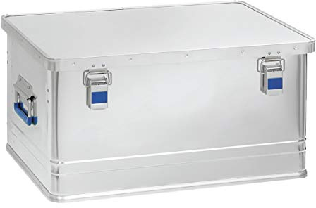 hünersdorff Aluminium box kontor 74 liter vattentät med gummitätning lätt robust hopfällbara handtag lås förberedelse silver