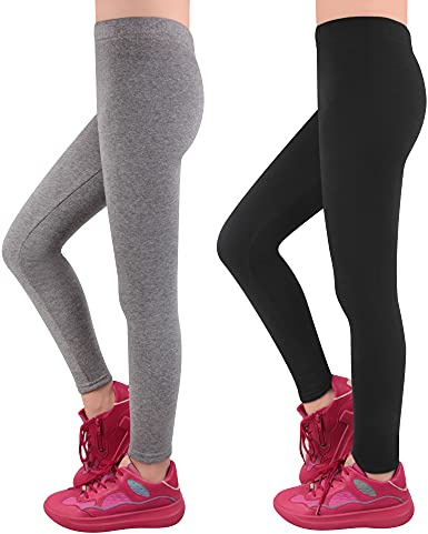 L&K-II Termoleggings flickor vinter leggings fodrade barnbyxor, storlek: 98–152 4602, 2-pack set 2, 134/140 cm