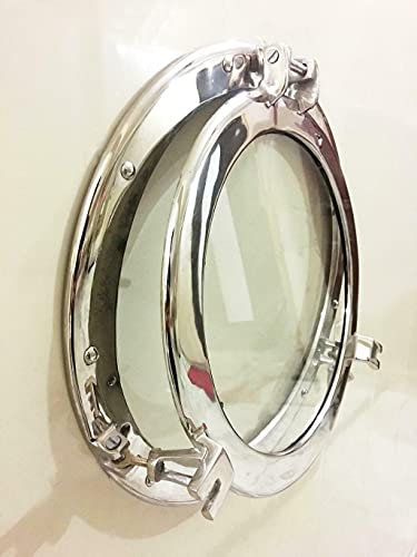 Porteos de buey náuticos marítimos colgantes de pared de ojo de buey redondo ventana de buey vidrio latón ventana espejo decoración de pared ojos de buey