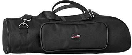 Water-resistant Trumpet Gig Bag Padded Trumpet Carrying Bag Oxford Instrument Storage Case with Adjustable Single Shoulder Strap Tote Handle for Dust-proof Transport Carry Travel, Black