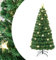 SPOTRAVEL 5FT/6FT Artificial Christmas Tree, Prelit Fiber Optic Xmas Tree with 8 Light Modes, 21/30 Star Lights & 180/230 Branch Tips, Lighted Full Christmas Tree for Home Office Party Decor (5FT)