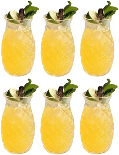 Cookinglife Cocktailglas Tiki Ananas, 6 Stück, 400 ml, Glas, spülmaschinenfest