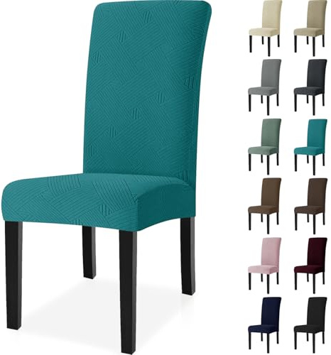 Ystyle Universal Stretch Stuhlhussen 6er Set, Türkis | Stuhlbezug Elastisch Abnehmbarer, Hussen Für Stühle Waschbarer, Stuhlbezüge Chair Cover für Hotel Bankett Küche Restaurant