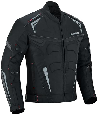 Herren Motorradjacke Armatex Cordura 600D, Wasserdicht, mit herausnehmbarem Thermofutter, CE-geprüfte Protektoren , Robust, Ergonomisch (DE/NL/SE/PL, Alphanumerisch, XXL, Regular, Regular, Schwarz)