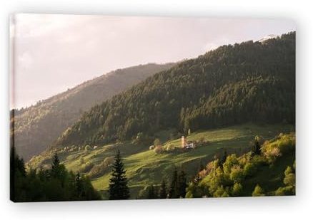 xukgmsg Capanna Nel Bosco Tela Arte Murale Foresta Paesaggio Dipinto Alberi Moderni Natura Quadro Stampa Su Tela Arte Murale Alberi Arte Naturale Per Casa Ufficio Soggiorno Camera Da Letto 105x70cm
