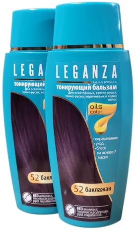 Leganza Hårfärgningsmedel utan ammoniak färg 52 aubergine 2 st/Бальзам тонирующий №52 Баклажан (2шт)