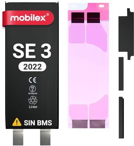 MOBILEX® Batteria senza BMS per iPhone SE 3 (2022) | 2018 mAh - Capacità originale | Cella interna di ricambio | OEM | Senza cavo Flex