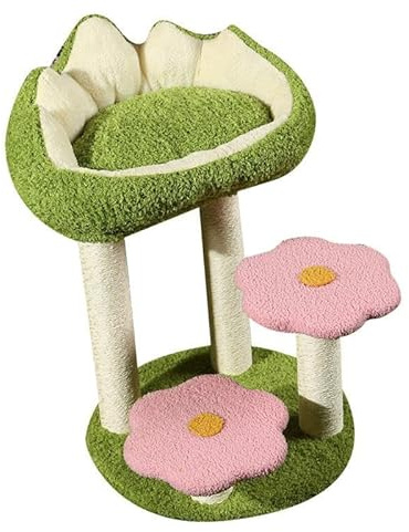 Dualoai para Gatos de Interior Rascadores con Forma de Flor Y Estructura para Trepar para Gatos