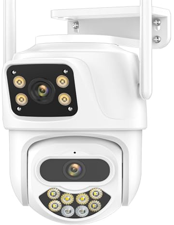 Telecamera di sicurezza solare wireless per estern Telecamera IP di sicurezza wireless esterna 4K 8MP HD Telecamera PTZ Wi-Fi esterna con doppio obiettivo Telecamera di sorveglianza stradale con tracc