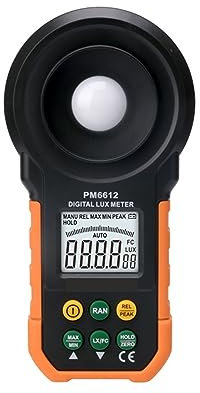 Luxmètre Numérique, Compteur LUX Numérique 200 000 Lux Compteur De Lumière Test Spectres Gamme Automatique Luxmètre Numérique Haute Précision Illuminomètre Mesure pour le jardin, l'intérieur, la photo