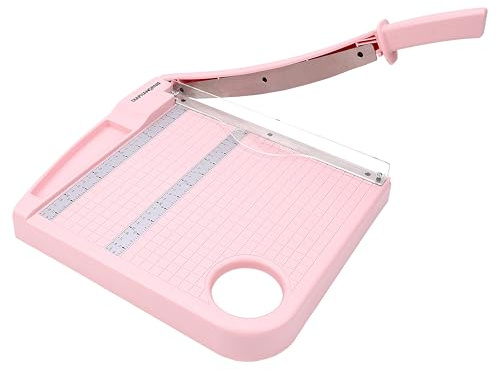 12 Paper Cutter, Precision Cut with Safety Protection and Blade Lock, 12 Sheets Capacity, Great for Cardstock, Cardboard, Photo, Vinyl, Crafts, Scrapbook (Rose)