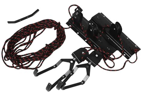 POPETPOP Elevador de Bicicletas de Acero Negro para Garaje, Soporte de Pared Moderno para Almacenamiento Seguro de Bicicletas y Escaleras