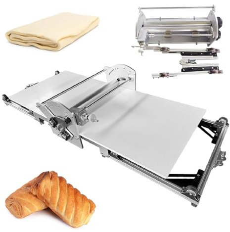 XEEAOFE Electric Pastry Dough Sheeter and Fondant Roller, Adjustable Thickness Settings 0.08-1.18, Reversible Dough Sheeter for Puff and Fondant Pastry