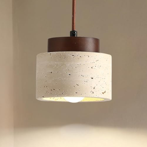 kaixunl 7W Natürliche Travertin Hängeleuchte Wabi Sabi Stil Deckenlampe Deko Hängelampe Höhenverstellbar Lampen Moderne Pendelleuchte Küchenlampe für Schlafzimmer Esszimmer Wohnzimmer Küche Diele