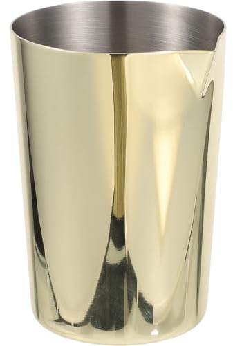 NOLITOY Bicchiere da Bar per Mescolare Cocktail in Acciaio Inossidabile Dorato, Shaker Resistente per Preparare Bevande Alcoliche e Succhi in Casa e Locali