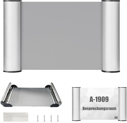 CAAGGMM Cartel para Puerta de Oficina A6, 14,8 x 10,5 cm Placa para Puerta de Aluminio y Cubierta Transparente, Placa Letrero de Información Intercambiables, para el Hogar y la Oficina