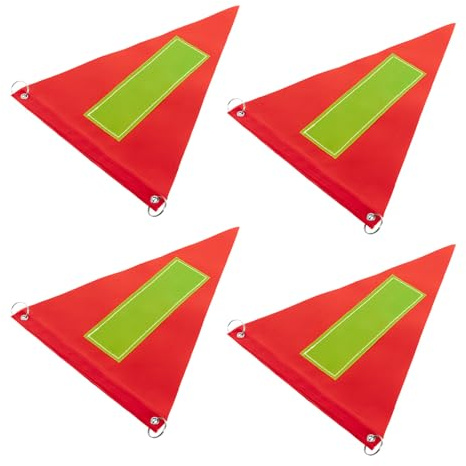 Happyyami 4pcs Reflective Safety Flags for Bike, PVC Triangle Warning Pennants 20.7x28.2cm, High Visibility Cycling Accessories for ’s Bicycle and Scooter Safety