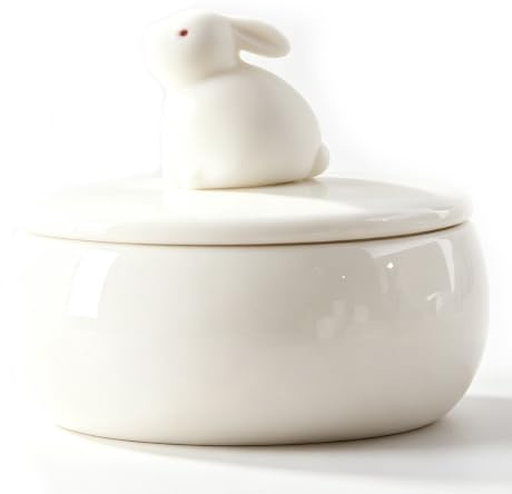 Urna con Forma De Conejo para Las Cenizas De Mascotas, Urna Conmemorativa | Cerámica, mascotas pequeñas, conejo, gato, hámster, hecho a mano, regalo conmemorativo(White B)
