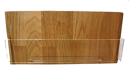 DIN-Lang DL Querformat Wand Flyerhalter aus Eiche Holz Acryl