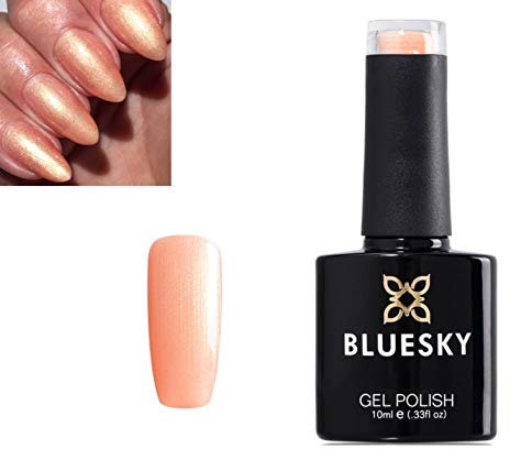 Bluesky Gel Nail Polish Iced Coral Peach Pearl Shimmer 80517 Nail UV LED Soak Off 10ml (Requires Drying under UV/LED Lamp)