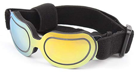 PETCUTE Hund Brille Sonnenbrille wasserdichte leichte UV-Schutz Sonnenbrille für kleine mittlere Hund oder Katze Gelb