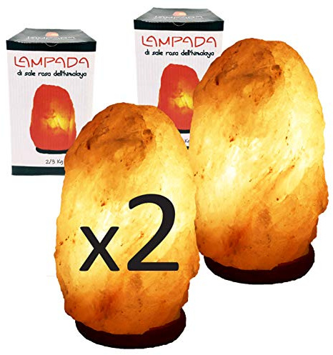 My Custom Style 2 lampade di Sale Rosa dell'Himalaya (Punjab Pakistan). Lampada di sale da 2-3kg cad