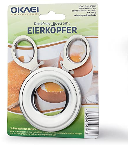 Eierköpfer Edelstahl - Zeitsparend und Hochwertig - Eieröffner für harte & weiche Eier - Eiöffner Testsieger - Eier Öffner Sollbruchstelle - Einfach & Schnell Eier Öffnen - Eierpickser - Eierkopfer