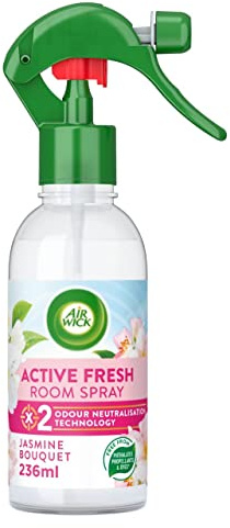 Airwick Air Freshener Room Spray| Odour Neutraliser, Bathroom and Room Air Freshener|Fragrance : Jasmine| Contains : 1 x 237ml