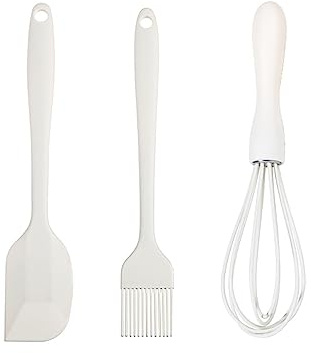 CAWEIN Küchenhelfer zum Kochen, 3-teiliges Set, Silikon-Backpinsel, Schneebesen, Spatel