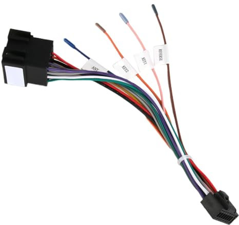 Cavo Adattatore 16 Pin per ISO Autoradio, Adattatore Cablaggio Universale, Connettore per ISO Autoradio Stereo Radio, Cavo Autoradio per Android,Adattatore con Linee di Controllo al Volante e Inversa