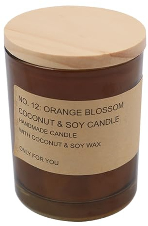 ZONADAH Bougies parfumées à la fleur d'oranger - Mélange de cire naturelle - Coffret cadeau pour femme - Bougie de soja naturelle pour décoration d'intérieur - Longue durée de combustion - Bougie de
