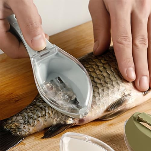 HERCHR 2 Pieces Fish Scaler Remover No Mess Fish Descaler Tool, Fish Scaler, Fast Fish Scale Remover, Fast Remove Fish Skin Brush Plastic Fish Scales Graters Scraper Easy Kitchen Cleaning Tool