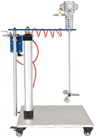 XNZJHPP Mélangeur de Peinture en gallons, agitateur d'air à Levage Automatique, malaxeur pneumatique avec Support (Aluminum Alloy)