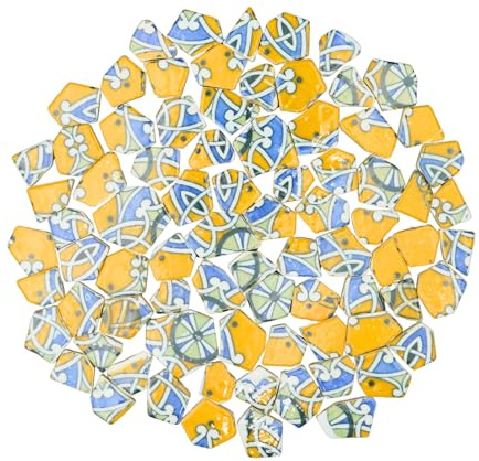 Yuvori Piastrelle per mosaico in porcellana, motivo geometrico astratto, irregolari, moderne, da 0,5 kg, fatte a mano, per bagno, soggiorno, cucina, per esterni (03, media)