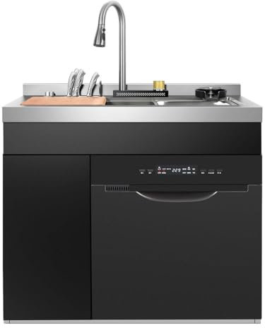 SUPER FOREST large-capacity integrated sink dishwasher, Stainless Steel Modern Luxury Smart 3-in-1 Built-in Dishwasher, Digital Display+touch Control, for Hotel, Commercial, Household
