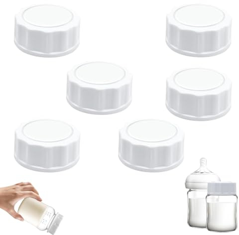 6 stycken nappflaskförslutningar, reseflaskförslutningar med tätningsring, ersättningslock för nappflaskor för flaskor av plast och glas