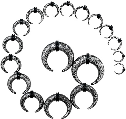 Longbeauty Arcyl Dehnschnecke Dehnsichel Set 1.6-10mm Dehnungsschnecke für Ohr Piercing Flesh Tunnel Plugs
