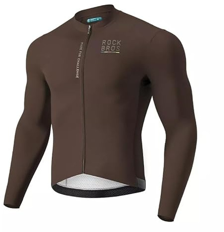 ROCKBROS Road to Sky cykeltröja långärmad herr cykeltröja andas snabbtorkande jersey sommar mountainbike racercykel cykling löpning utomhus, BRUN, 4XL