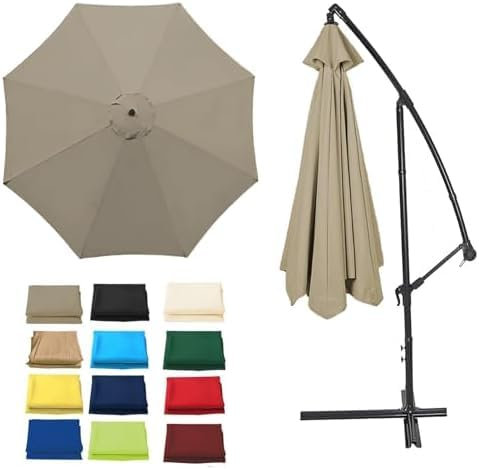 Ombrellone Da Giardino Da 7,5 Piedi / 9 Piedi / 10 Piedi, Solo Per Cortile, Giardino, Spiaggia, Piscina, Colore Superiore, 10 Piedi E 6 Stecche
