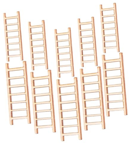 DOITOOL 40pcs Miniature Wooden Ladders Landscape Mini Ladders for Doll House Decor Photography Props Mini House Accessories