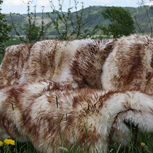 Hollert Lammfell Stracciatella 100-110 cm echtes Merino Schaffell kuschelig weich Teppich ökologische Gerbung von Deutschen Schäfereien Naturform Dekofell Premium Schaffell Läufer Sitzunterlage