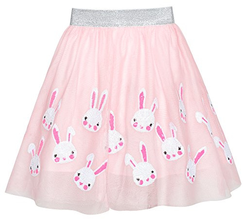 Girls Skirt Pink Bunny Rabbit Sequins Sparkling Tutu Dancing Size 7-8