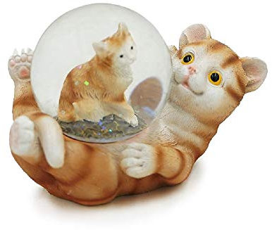 Euro Souvenirs Schneekugel Katze, Größe: ca. 10 x 5 x 6 cm, Dekoartikel, kein Spielzeug!!!
