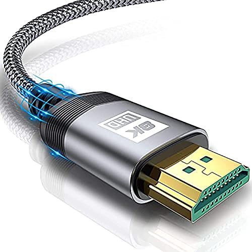 AviBrex 8K HDMI 2.1 Kabel 7.5M, Ultra HD 48Gbps Ethernet High Speed 8K@60Hz, 4K@120Hz,HDCP 2.2 & 2.3, UHD HDR 10+, Dolby Vision, 3D, VRR, Kompatibel mit PS5/4/3,8K Gaming, TV, Blu-ray-Player,Projektor