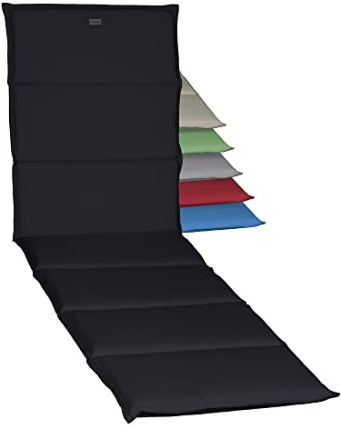 acamp Gartenliege Auflage Paddy Model M | Sonnenliege Auflage Made in EU nach Öko-Tex Standard | Lichtechte Auflage Gartenliege mit Ausbleich-Schutz | Atmungsaktive Liege Auflage in Anthrazit
