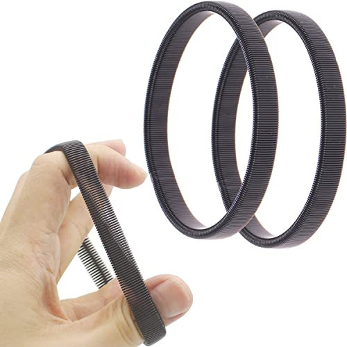 LRMYS Metal Spring Anti-Slip Shirt Sleeve Braces, Adjustable Elastic Armbands Metal Stretchy Cuffs Holder, Black 1 Pairs