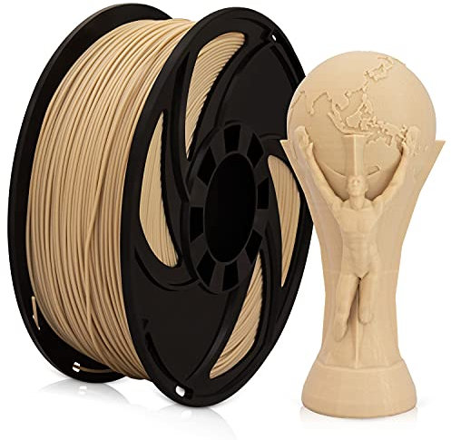 Holz Wood PETG Filament 1,75mm, Holzfarbe Holzfaser Filament 3D Drucker 1kg (2.2lbs) Maßgenauigkeit +/- 0.03mm Holzimitat Imitierte Holzfarbe