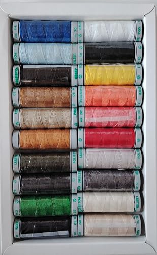 Cucirini Tre Stelle Lester Titolo 30 – Set 20 bobine da 30 m – Filo 100% Poliestere qualità extra per impunture, asole, bottoni e cuciture resistenti – Colori assortiti per sartoria e uso domestico