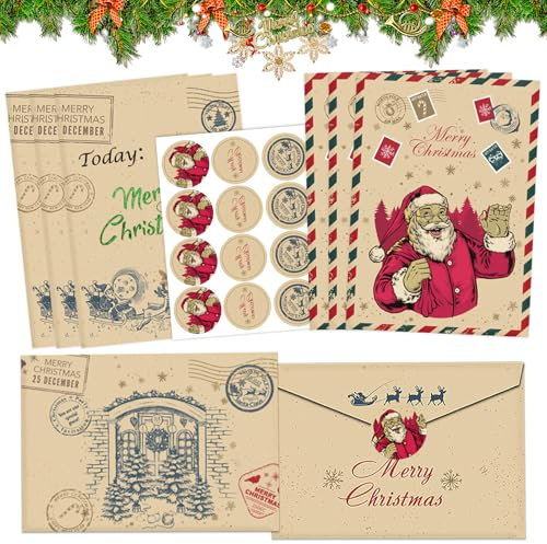 WYFDCZZP Lot de 12 Carte de Voeux Noël,Carte Noel avec Enveloppes,Cartes de Noel,Enveloppe noel Vintage,Carte de noel avec enveloppe,Carte noel avec enveloppe Pour Cadeaux De NoëL Joyeux Noel