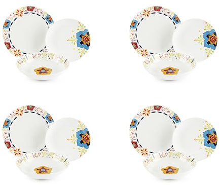 Excelsa Tex Mex Multifärg 12 styck Porslin, Set med 4 personer